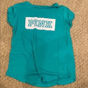 Turquoise pink logo tshirt